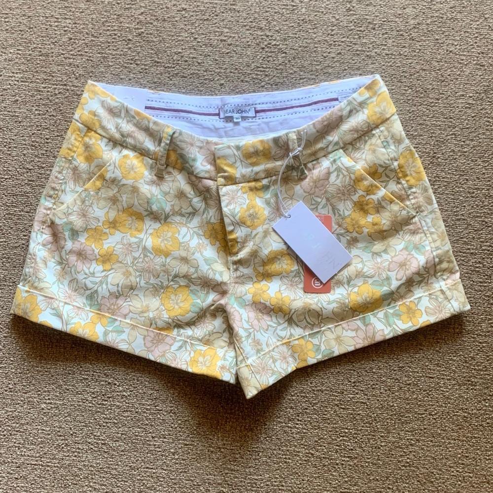 NWT Yellow Floral Dear John Shorts Size 30